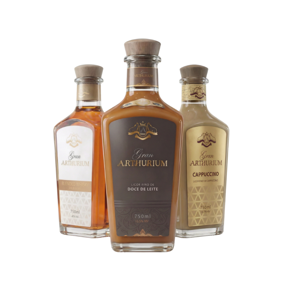 Kit Trio Gran Arthurium Doce de Leite + Cappuccino + Whisky - 750ml