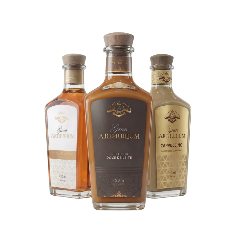 Kit Trio Gran Arthurium Doce de Leite + Cappuccino + Whisky - 750ml
