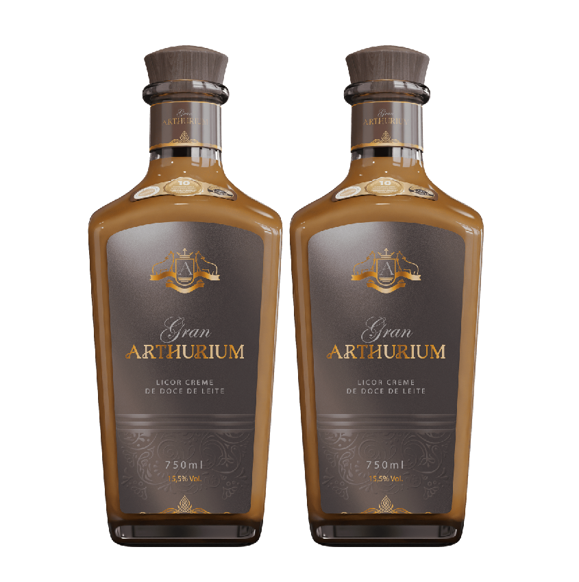 Kit Licor Doce de Leite Gran Arthurium 750ml - 2 Garrafas
