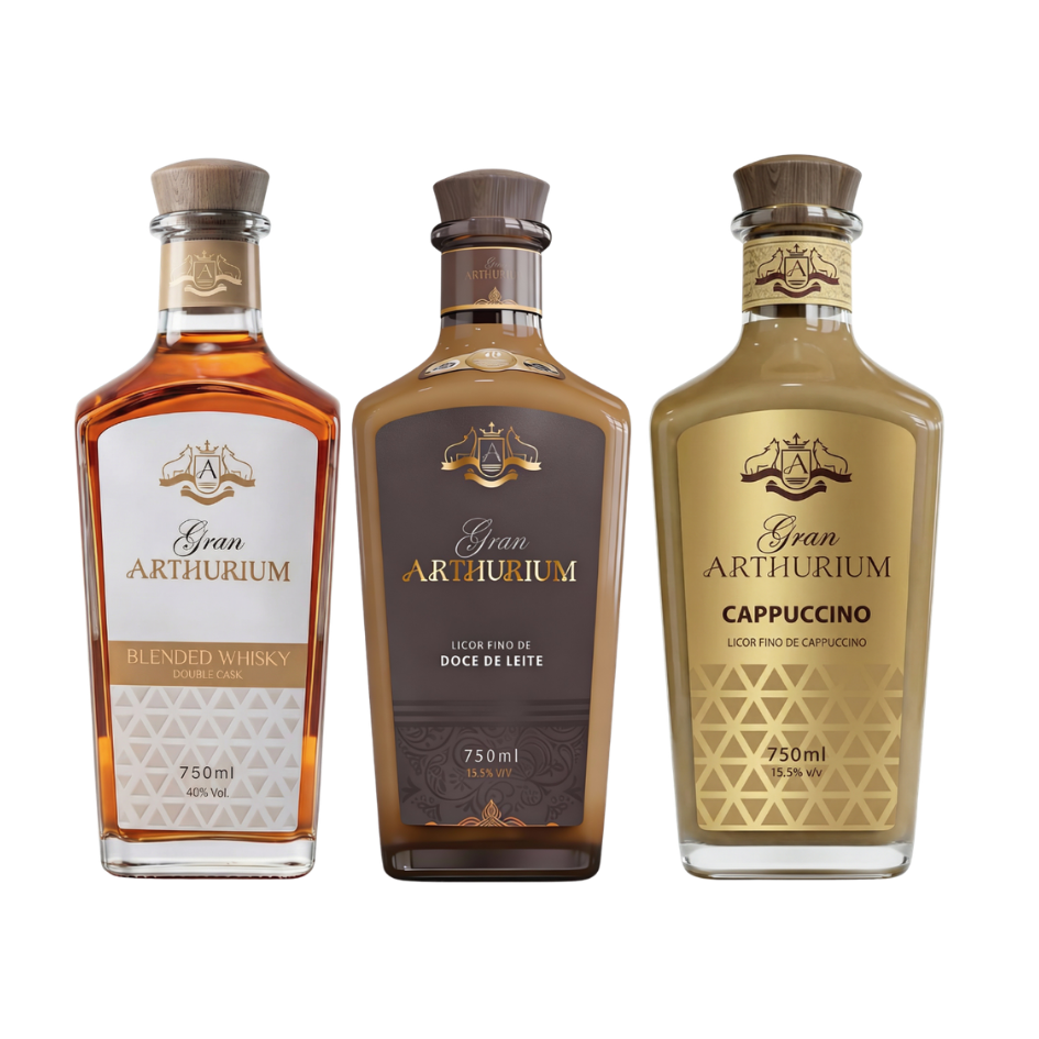 Kit Trio Gran Arthurium Doce de Leite + Cappuccino + Whisky - 750ml