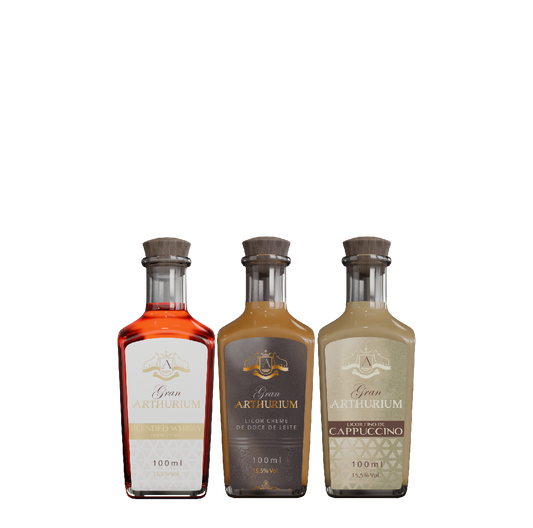 Kit Trio Miniaturas Gran Arthurium Doce de Leite + Cappuccino + Whisky - 100ml