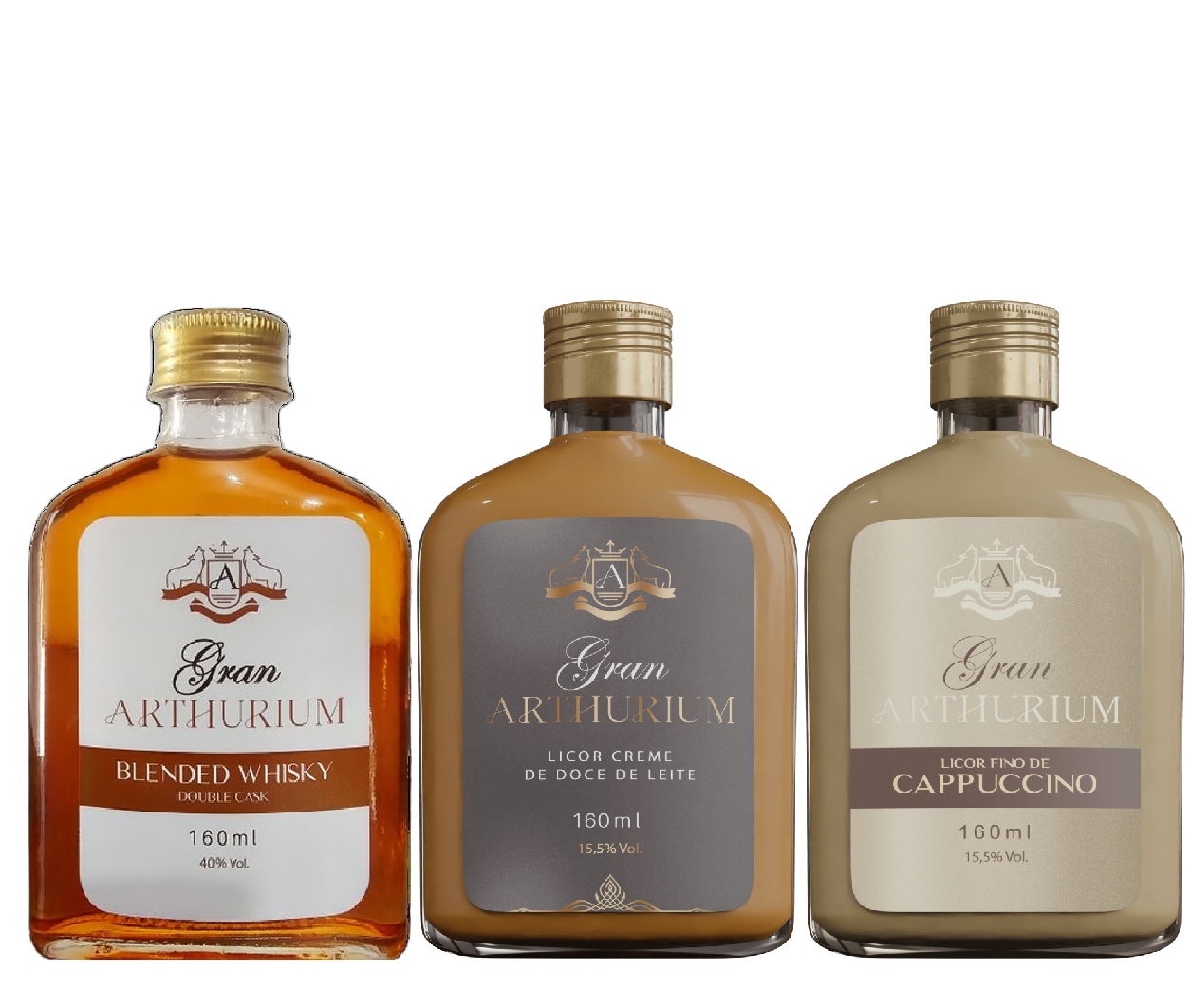Kit Gran Arthurium Doce de Leite, Cappuccino, Whisky - 160mL