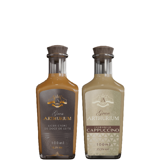 Kit Mini Licores Gran Arthurium Doce de Leite + Cappuccino 100ml - Miniaturas Premium