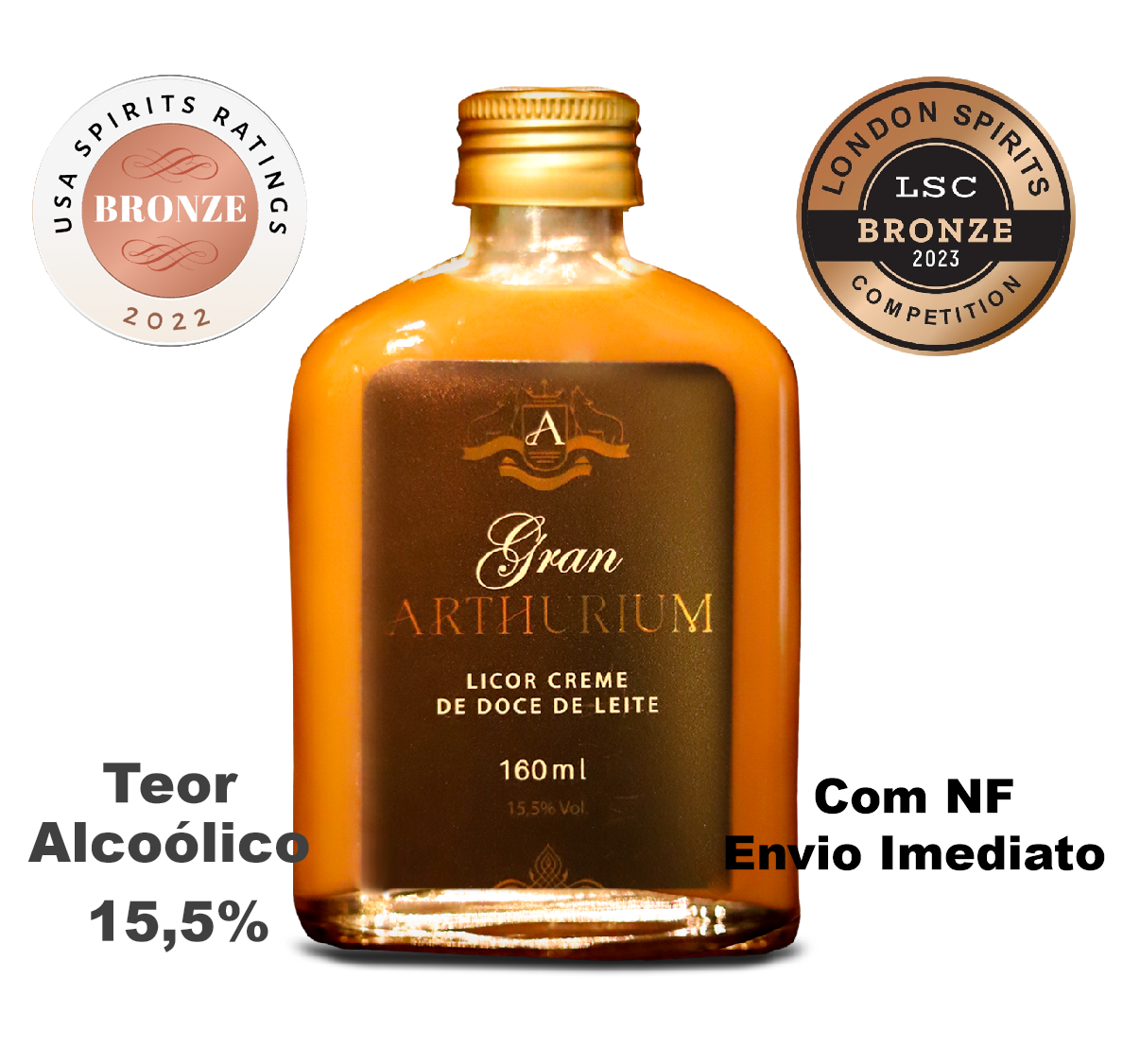 Garrafinha Licor de doce de Leite Gran Arthurium - 160 mL