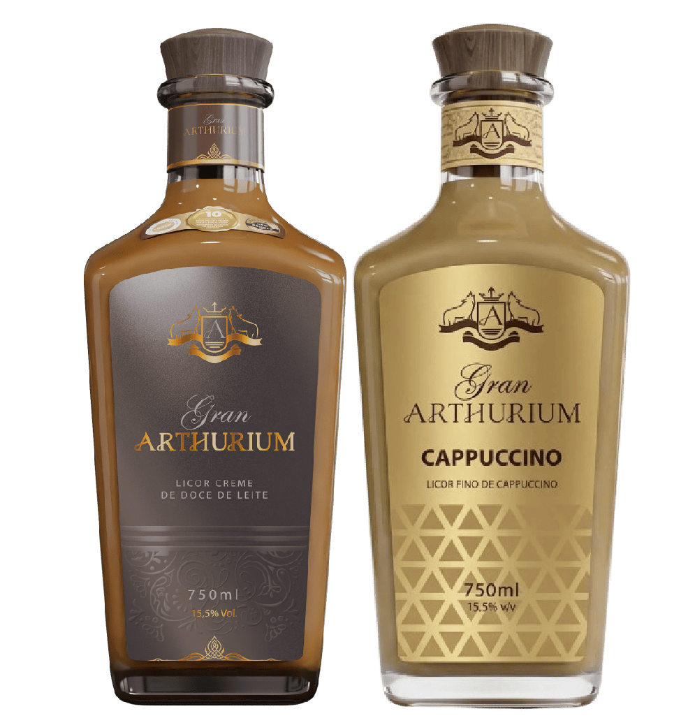 Kit Licores Gran Arthurium Doce de Leite + Cappuccino - 750ml