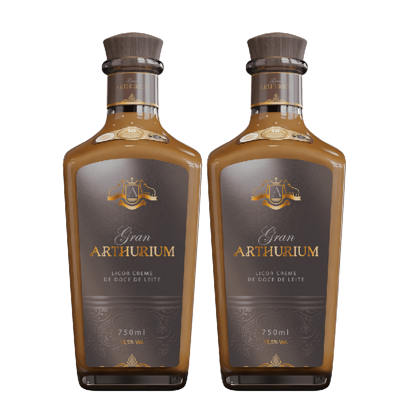 Kit Licor Doce de Leite Gran Arthurium 750ml - 2 Garrafas