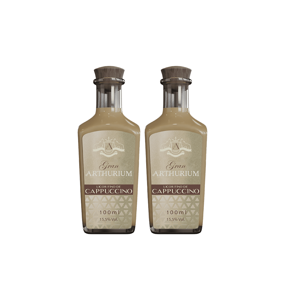 Kit Mini Licor Cappuccino Gran Arthurium 100ml - 2 Garrafas